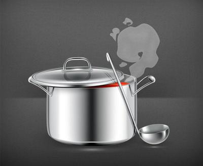 矢量色彩素描 现代厨具的艺术美学